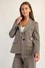 Houndstooth pattern long sleeve blazer
