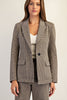 Houndstooth pattern long sleeve blazer