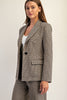 Houndstooth pattern long sleeve blazer