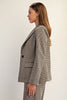 Houndstooth pattern long sleeve blazer