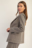 Houndstooth pattern long sleeve blazer