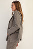 Houndstooth pattern long sleeve blazer