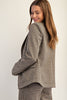 Houndstooth pattern long sleeve blazer