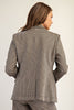 Houndstooth pattern long sleeve blazer