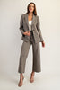 Houndstooth pattern long sleeve blazer