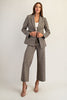 Houndstooth pattern long sleeve blazer