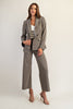 Houndstooth pattern long sleeve blazer