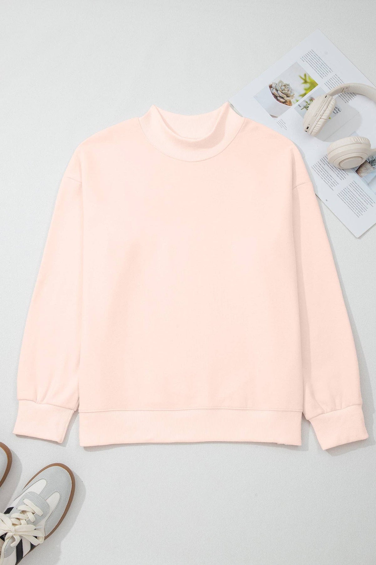NEW Oversize Blessed Embroidered Mock Neck Sweatshirt