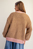 Two tone long sleeve cardigan