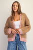 Two tone long sleeve cardigan