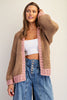 Two tone long sleeve cardigan
