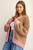 Two tone long sleeve cardigan