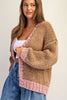 Two tone long sleeve cardigan