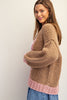 Two tone long sleeve cardigan