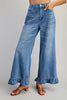 Mineral Washed Ruffle Hem Jeans