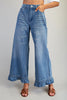 Mineral Washed Ruffle Hem Jeans