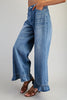 Mineral Washed Ruffle Hem Jeans
