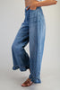 Mineral Washed Ruffle Hem Jeans