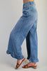 Mineral Washed Ruffle Hem Jeans