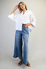 Mineral Washed Ruffle Hem Jeans
