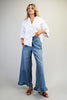 Mineral Washed Ruffle Hem Jeans
