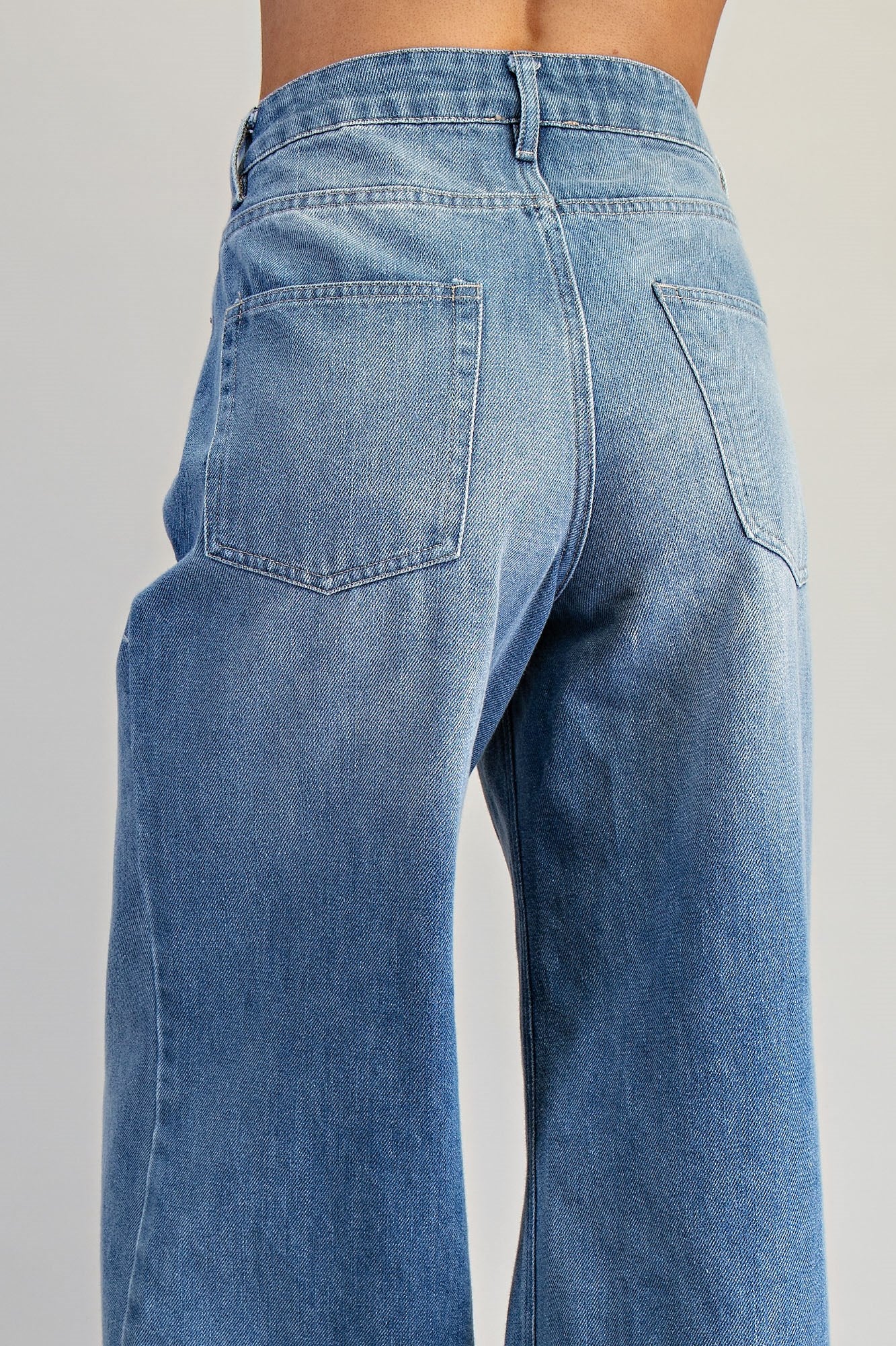 Mineral Washed Ruffle Hem Jeans