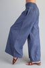 Soft Washed Pinstriped Wide Leg Pants