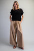Soft Washed Pinstriped Wide Leg Pants