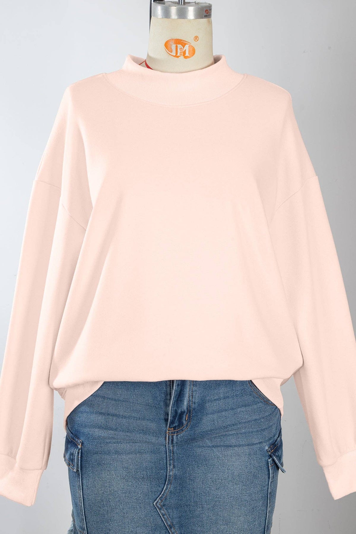 NEW Oversize Blessed Embroidered Mock Neck Sweatshirt