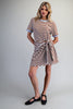 Striped waist tie mini dress