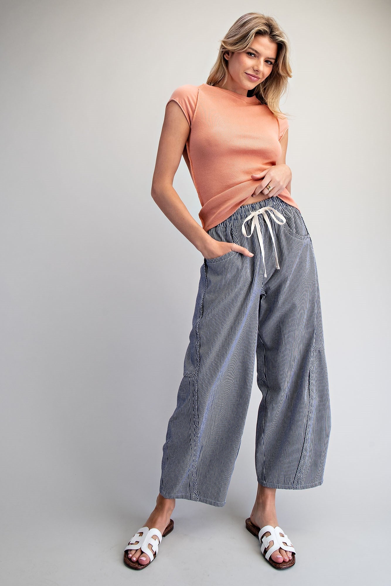 RESTOCKED Off white Striped Relaxed Fit Pants