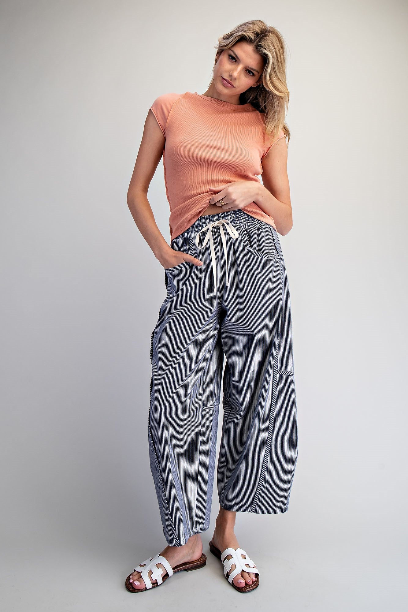 RESTOCKED Off white Striped Relaxed Fit Pants