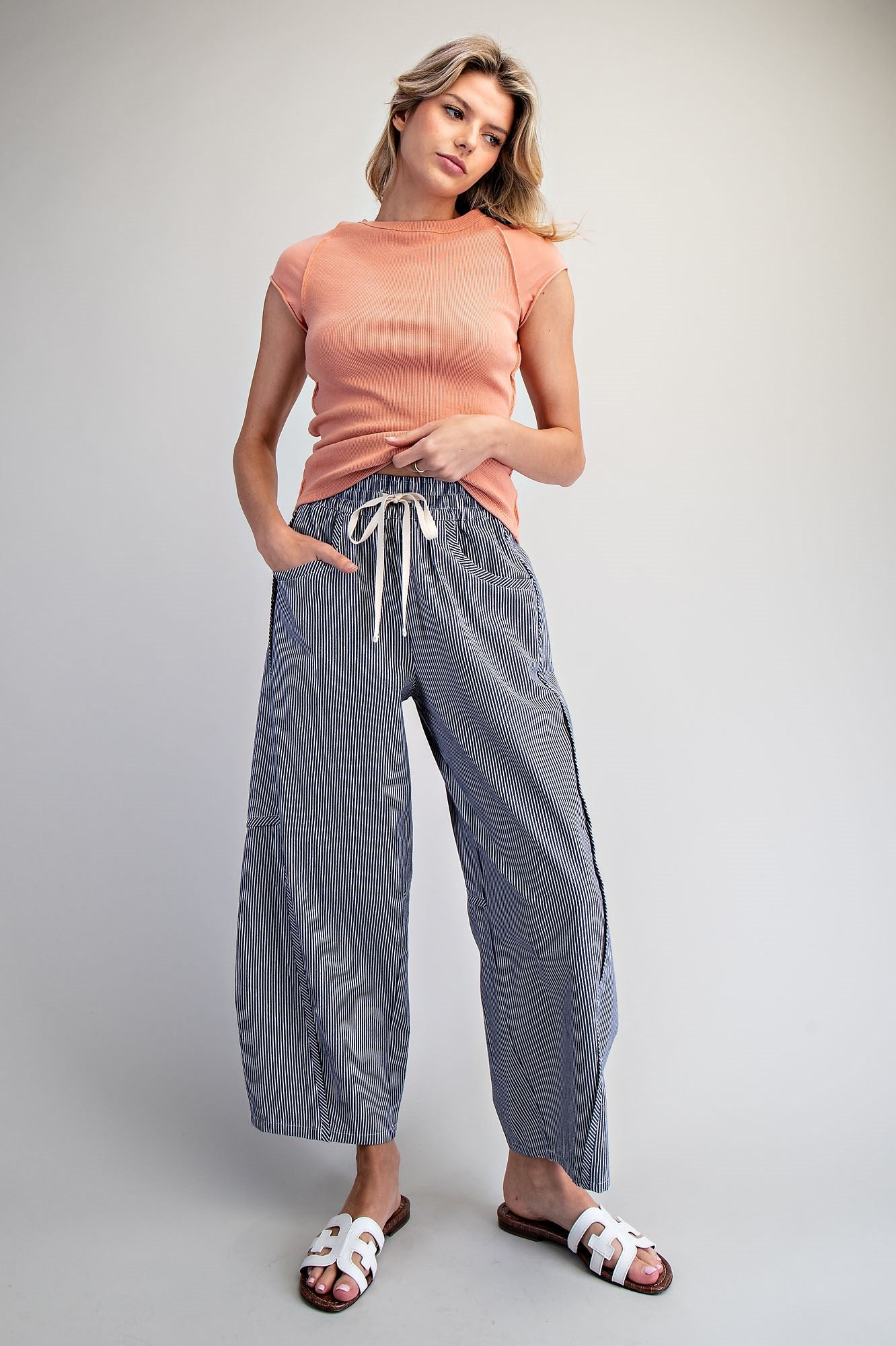 RESTOCKED Off white Striped Relaxed Fit Pants