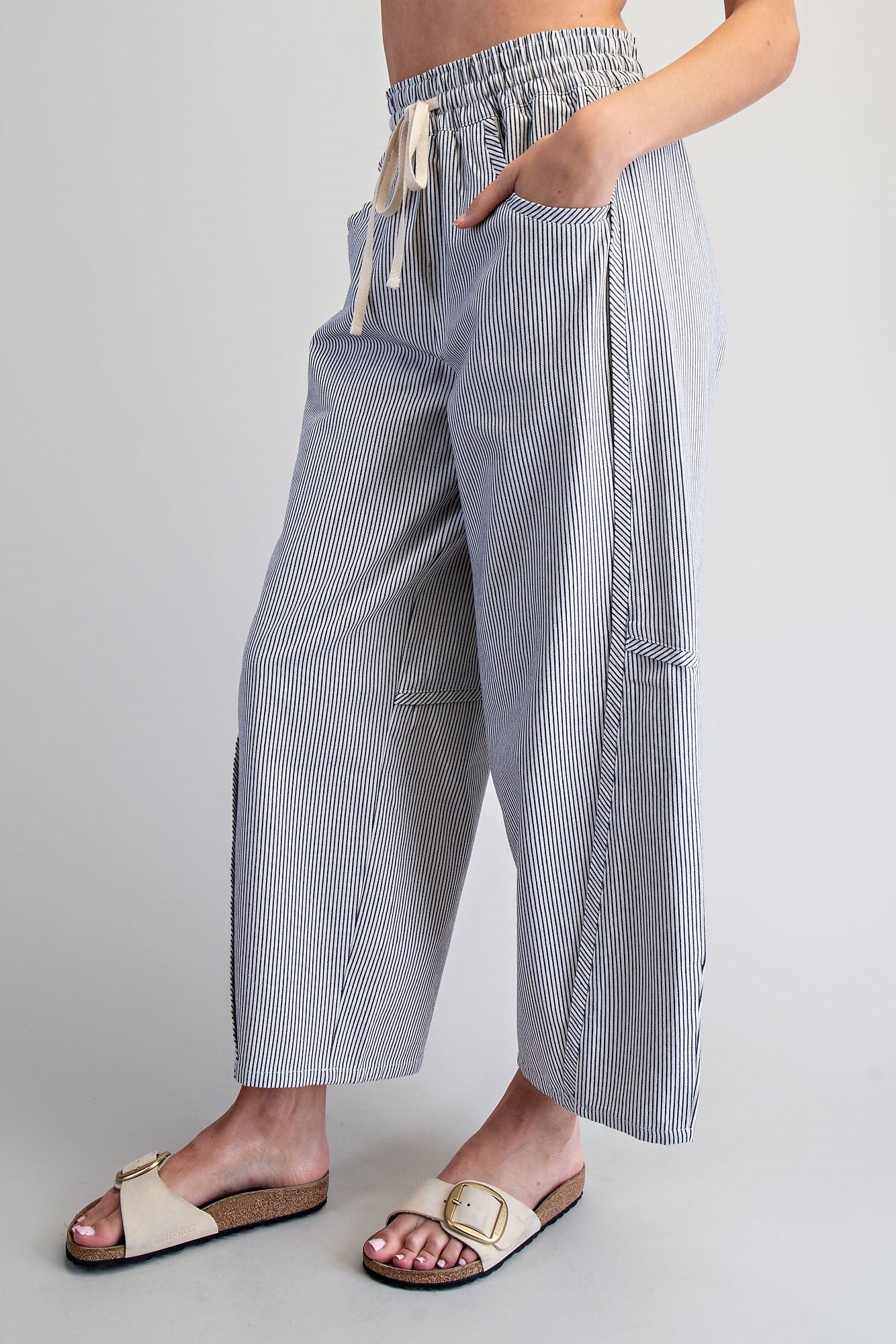 Off white Striped Relaxed Fit Pants
