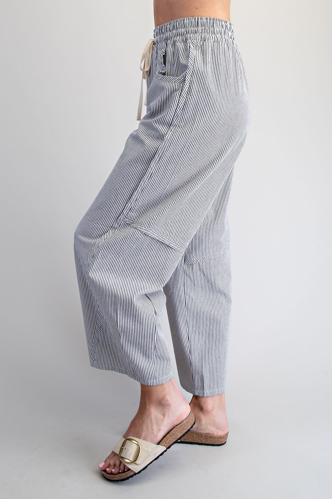Off white Striped Relaxed Fit Pants
