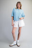 Solid button down half sleeve cardigan