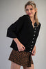 Solid button down half sleeve cardigan