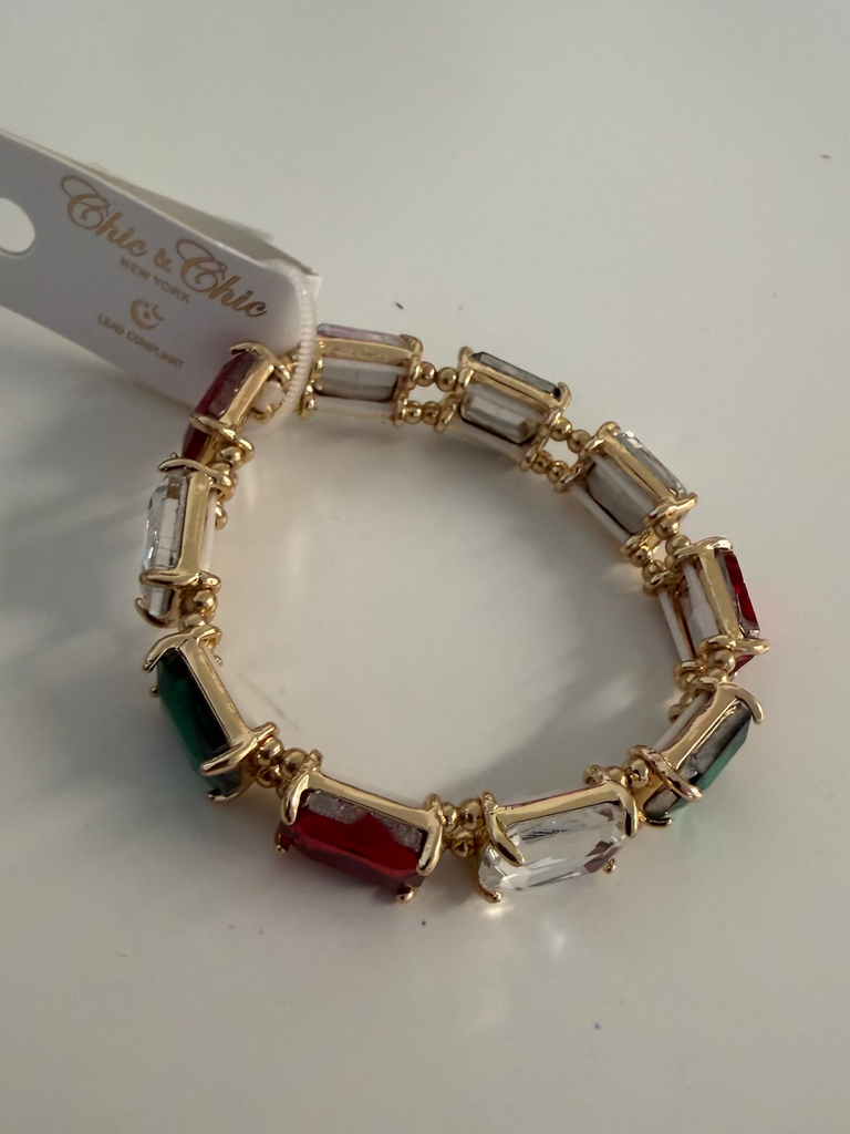 Christmas gem bracelet