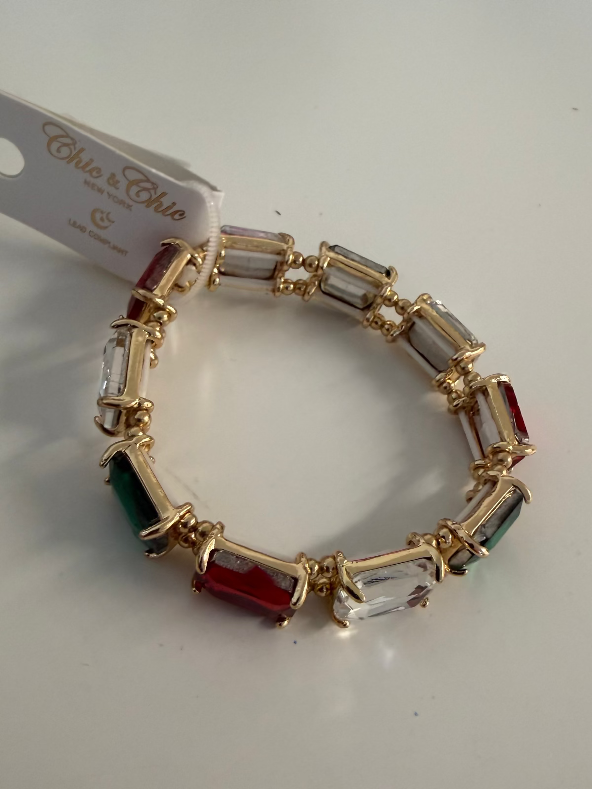Christmas gem bracelet