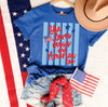 Loves Jesus & America Too Blue Gingham Heather Royal