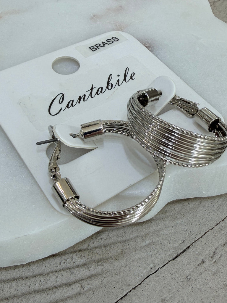 Layered wire hoop earrings