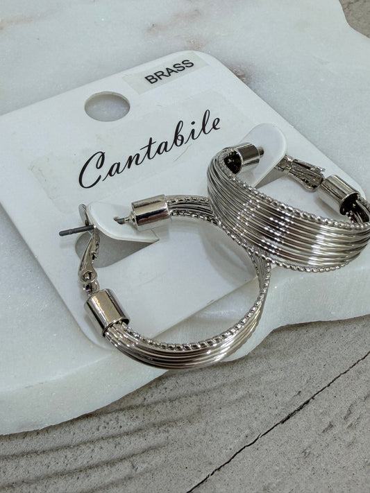 Layered wire hoop earrings
