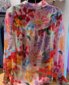 Floral print button down blouse