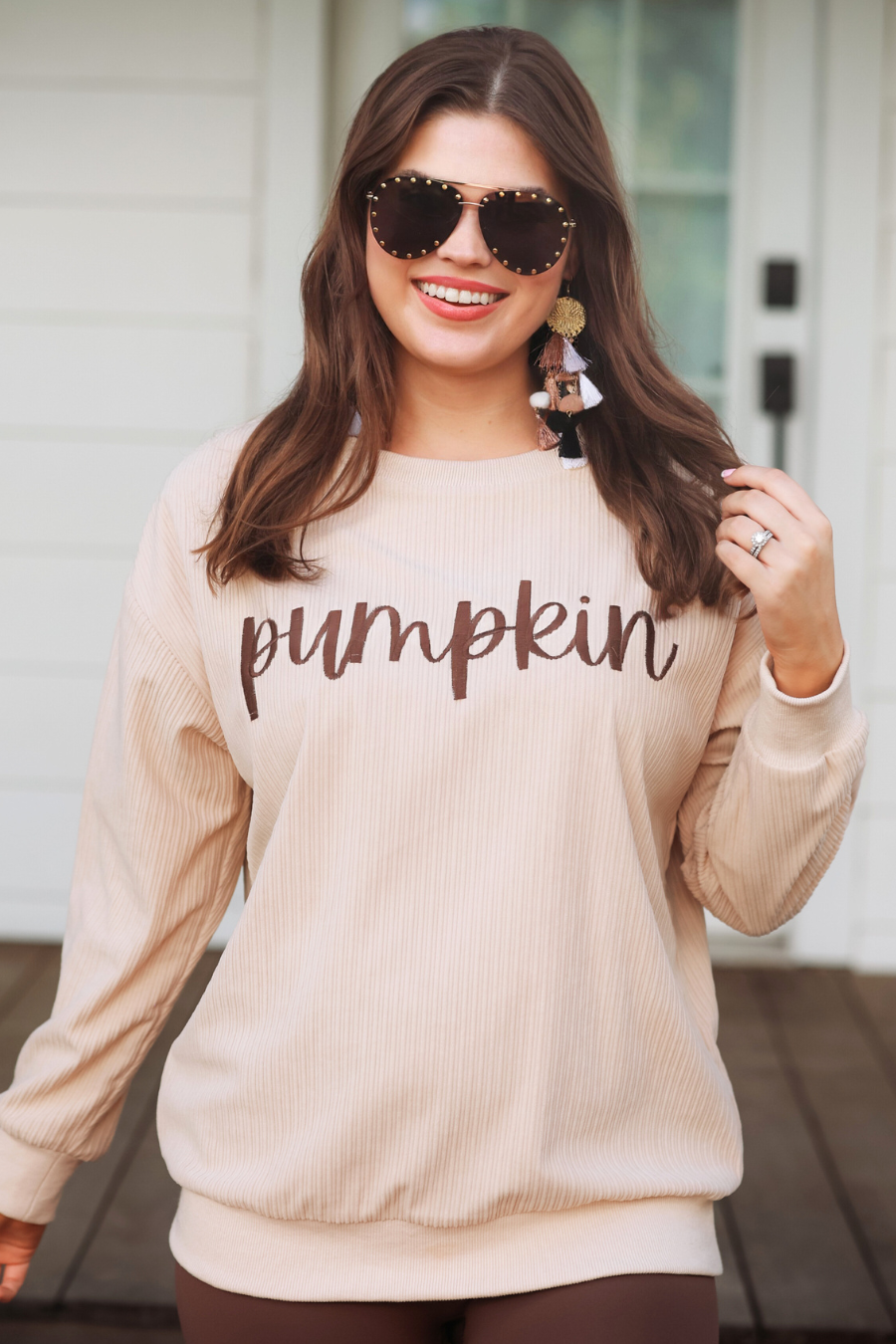 Pumpkin Corded sweatshirt