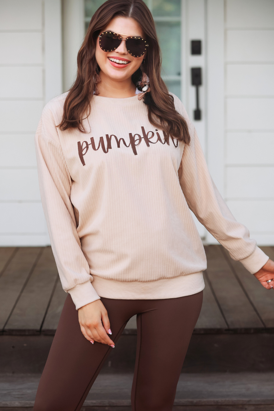 Pumpkin Corded sweatshirt