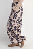 Printed rayon challis smocked waist pants