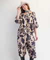 Printed rayon challis smocked waist pants