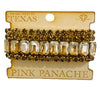 4-strang gold champagne rhinestone stretch bracelet Bracelets Pink Panache   