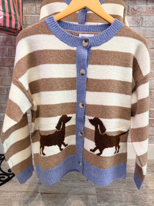Dachshund striped cardigan