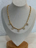 Necklace featuring a barrel links and chunky decorative gemstones - MULTIPLE COLORS